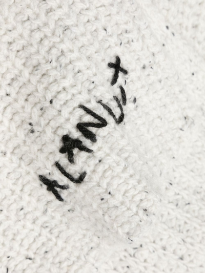 Shop Alanui Embroidered Logo Scarf In Weiss