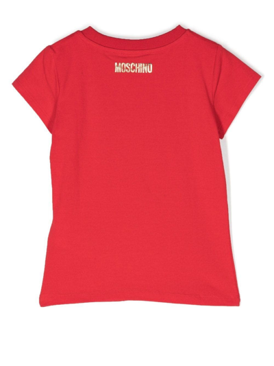 Shop Moschino Handle With Care T-shirt In Rot