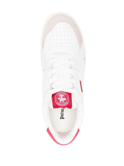 Shop Palm Angels Palm University Low-top Sneakers In White Red