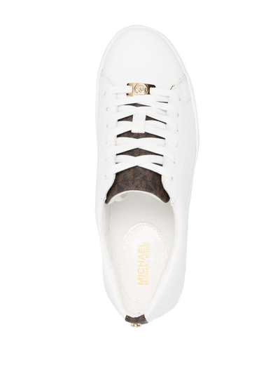 Michael Michael Kors Keaton Monogram-panel Sneakers In Braun