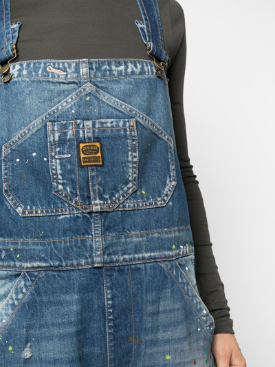 Shop Washington Dee Cee Straight-cut Denim Overalls In Blau