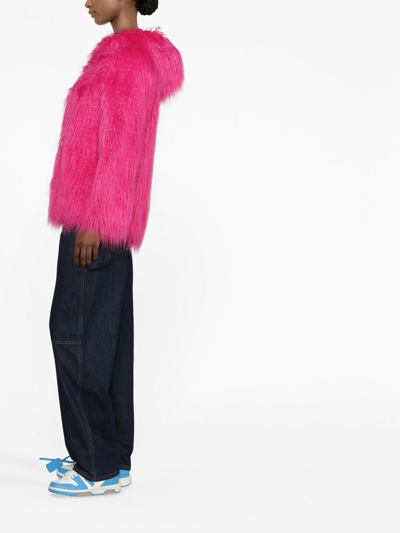 Shop Blugirl Textured-finish Hooded Jacket In Pink
