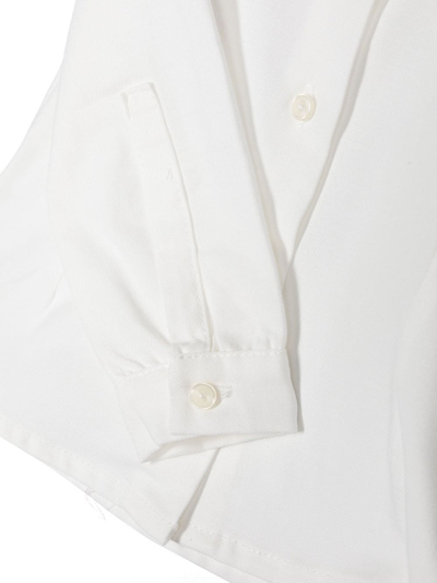 Mariella Ferrari Babies' Frilled-high-neck Shirt In Weiss