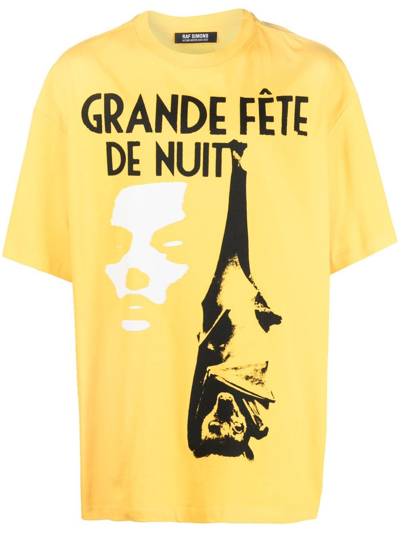 Raf Simons Graphic-print T-shirt In Yellow | ModeSens