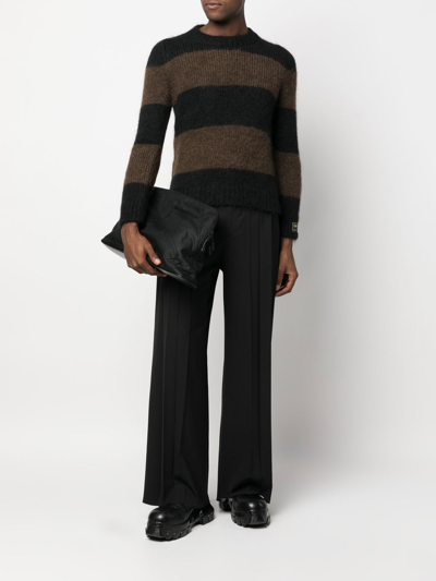 Shop Raf Simons Horizontal-stripe Jumper In Schwarz