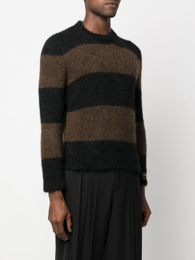 Raf Simons Horizontal-stripe Jumper In Schwarz