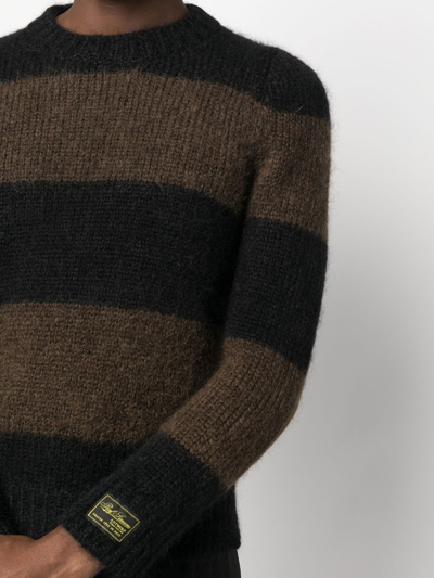 Shop Raf Simons Horizontal-stripe Jumper In Schwarz