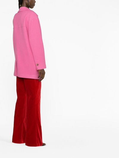 Pinko Double-breasted Wool-blend Coat In Rosa
