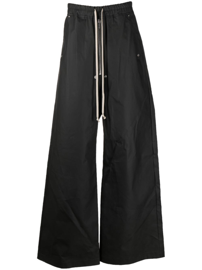 Shop Rick Owens Drawstring Wide-leg Track Pants In Black