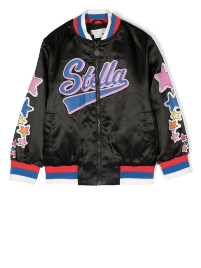 Shop Stella Mccartney Cosmic-star-stella Bomber Jacket In Black