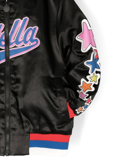 Shop Stella Mccartney Cosmic-star-stella Bomber Jacket In Black