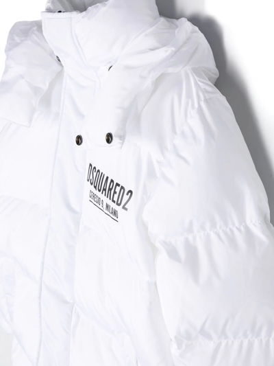 Dsquared2 Chest Logo-print Padded Jacket In White