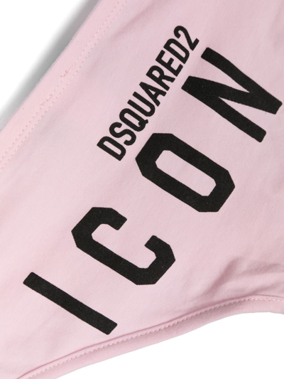 Shop Dsquared2 Logo-print Stretch-cotton Briefs In Dq310 Pink