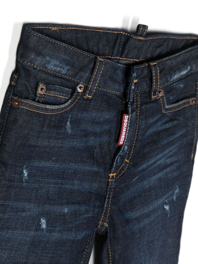 Shop Dsquared2 Distressed-detail Slim-cut Jeans In Blue