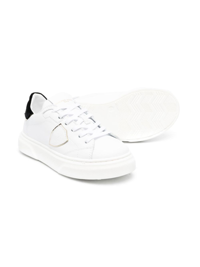 Shop Philippe Model Temple Lace-up Sneakers In White