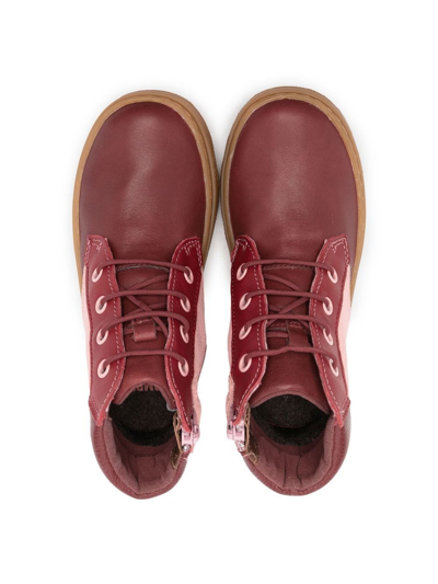 Shop Camper Leather Colour-block Boots In Red
