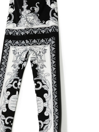 Shop Versace Baroque-pattern Leggings In Black
