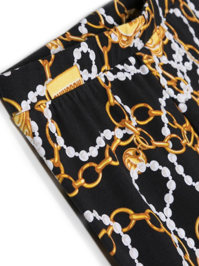 Shop Moschino Chain-link Print Leggings In Black