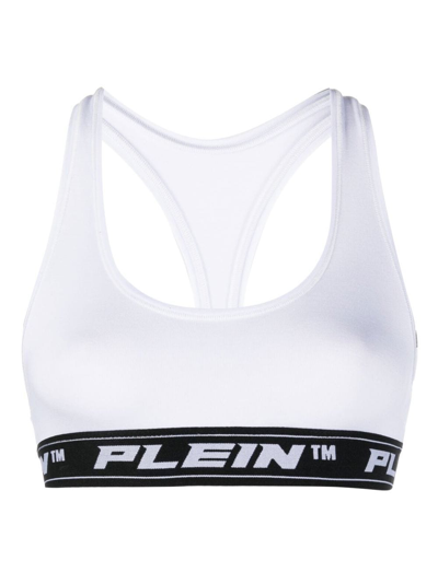 Philipp Plein Logo-underband Sports Bralette In White