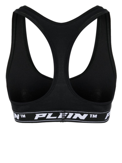Philipp Plein Logo-underband Sports Bralette In Black