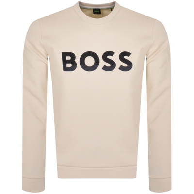 Shop Boss Athleisure Boss Salbo 1 Sweatshirt White