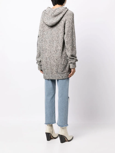 Pre-owned Chanel 2007 Penguin Knitted Drawstring Hoodie In Grey