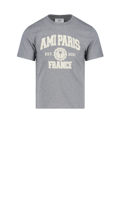 Ami Alexandre Mattiussi Ami Paris France T-shirt In Grey | ModeSens