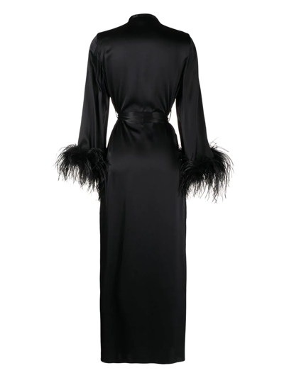 Gilda & Pearl Camille Long Robe In Black