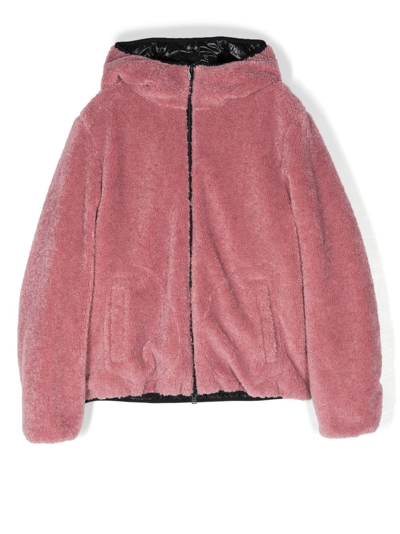 Herno Teen Hooded Fleece Jacket In Pink | ModeSens