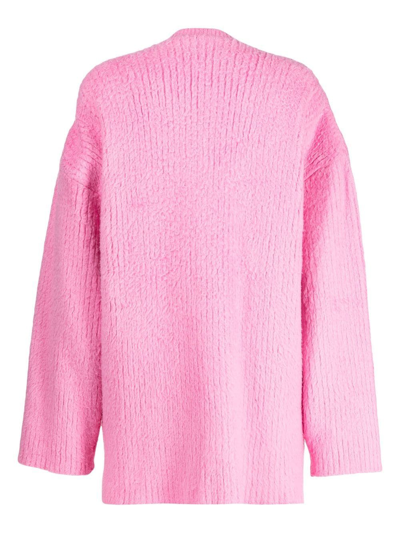 Pre-owned Balenciaga Logo-embroidered Jumper In Pink