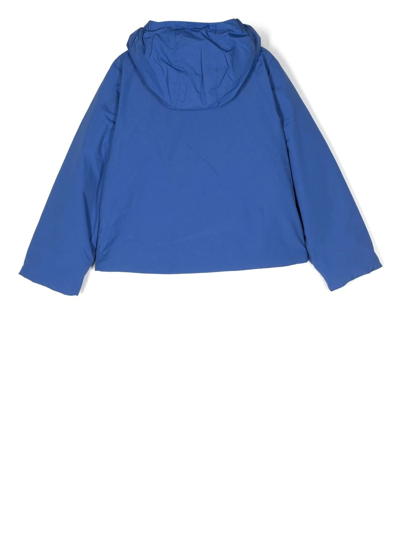 Shop K-way Hooded Padded Jacket In Blue