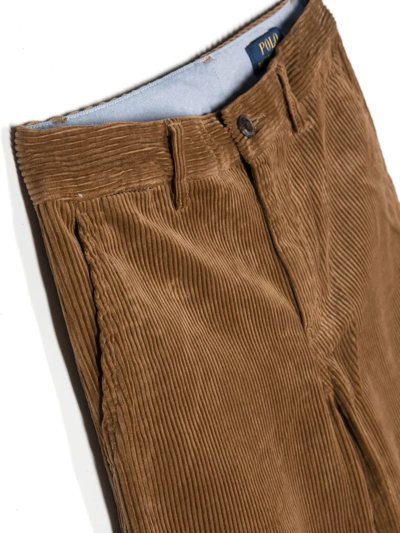 Shop Ralph Lauren Corduroy Straight-leg Trousers In Brown
