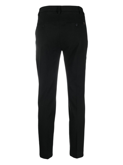 Shop Dondup Buttoned-up Slim-fit Trousers In Black