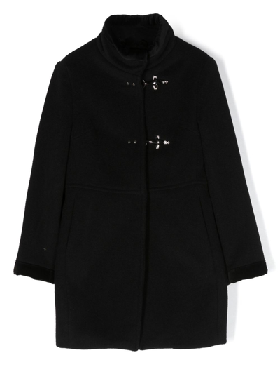 Shop Fay Fleece Duffle Coat In Black