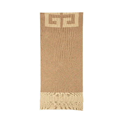 Pre-owned Givenchy 4g Wool Scarf 'beige' In Tan