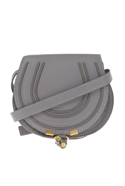 Shop Chloé Marcie Shoulder Bag In Grey