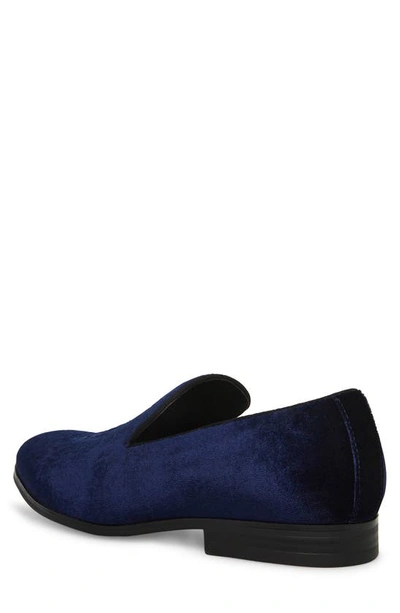 Shop Madden Embroidered Loafer In Navy Velvet