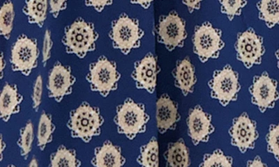 Shop Sandra Darren Surplice Tie Waist Midi Dress In Navy Multi