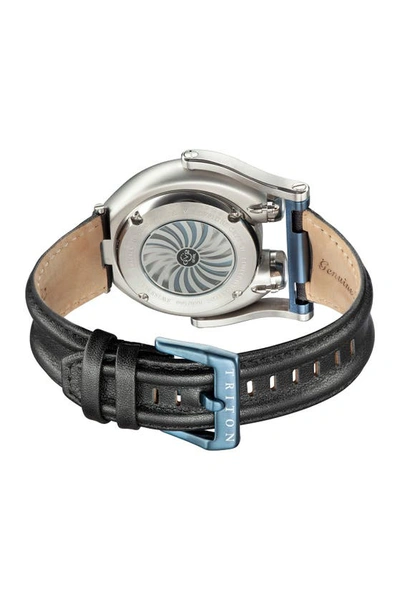 Gevril Gv2 Triton Leather Strap Watch, 49mm In Black