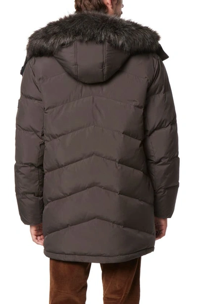 Shop Andrew Marc Tremont Water Resistant Down Quilted Parka With Faux Fur Trim In Slate