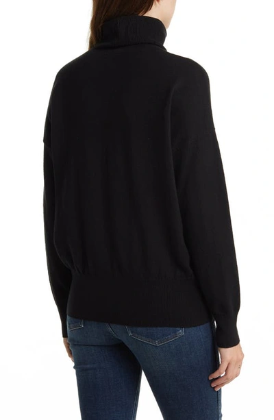 Shop Madewell Oak Turtleneck Wool Blend Sweater In True Black