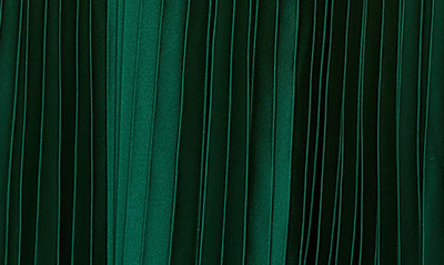 Shop Mac Duggal Long Sleeve Pleated Chiffon A-line Gown In Emerald