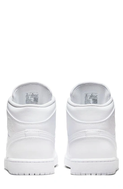 Shop Jordan Nike Air  1 Mid Sneaker In White/ White