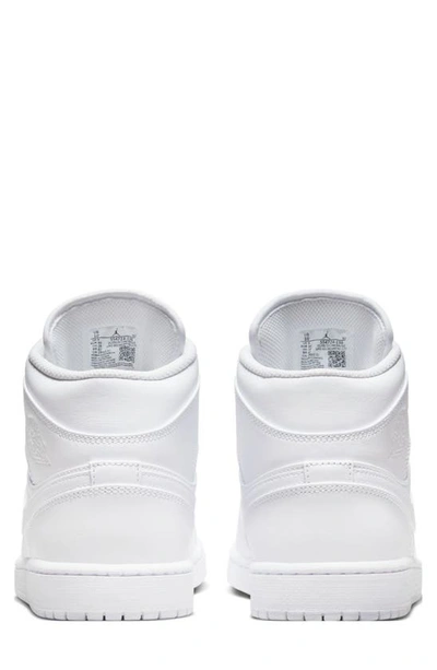 Jordan Nike Air  1 Mid Sneaker In White/ White