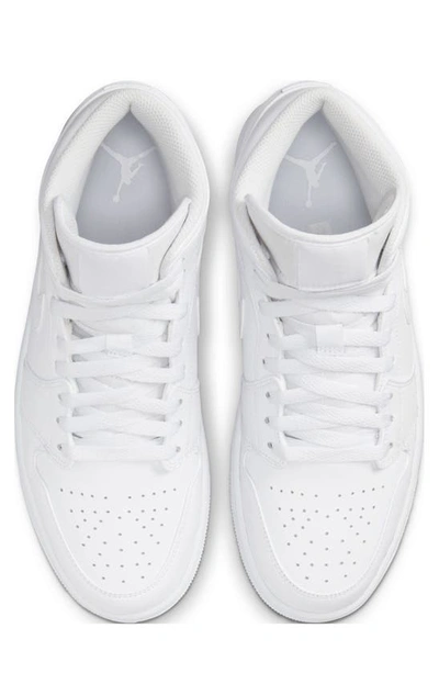 Shop Jordan Nike Air  1 Mid Sneaker In White/ White