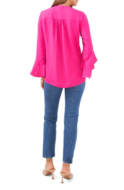 Shop Vince Camuto Flutter Sleeve Tunic In Pomegrante Pink