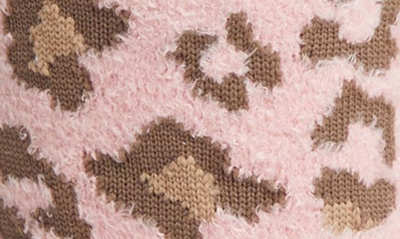 Shop Ugg Leslie Crew Socks In Clay Pink Leopard