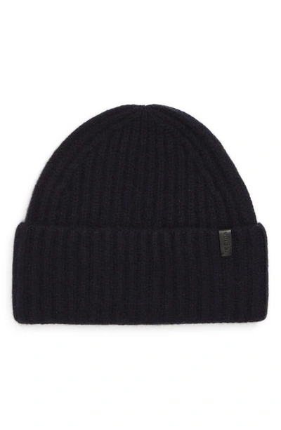 Shop Vince Boiled Cashmere Chunky Knit Beanie In Navy