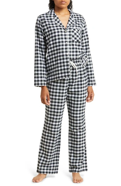 Shop Ugg Ophilia Plaid Cotton Pajamas In Black/ White Check