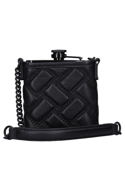 Shop Kurt Geiger Kensington Leather Flask In Black